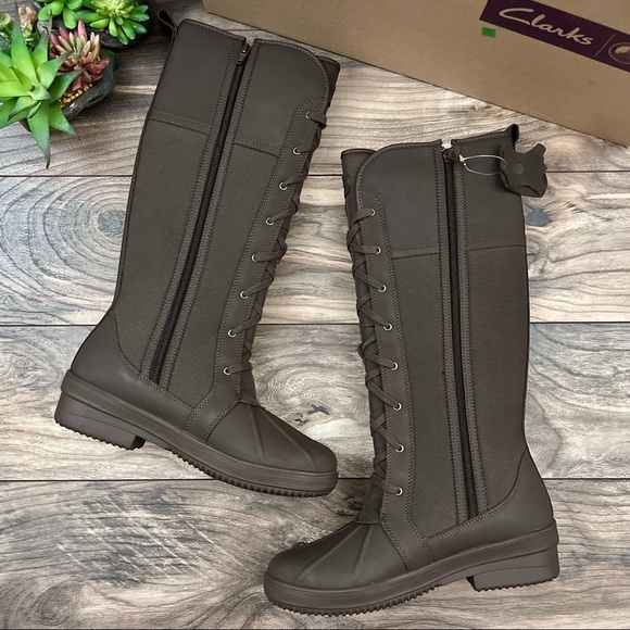 NIB Clarks Carima Pluma Waterproof Snow Winter Knee High Boot - Picture 3 of 14